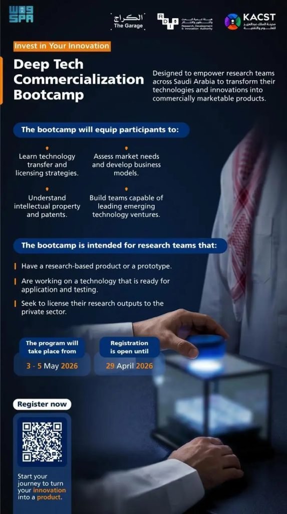 KACST Opens Deep Tech Commercialization Bootcamp Registration for Research Teams Across Saudi Arabia