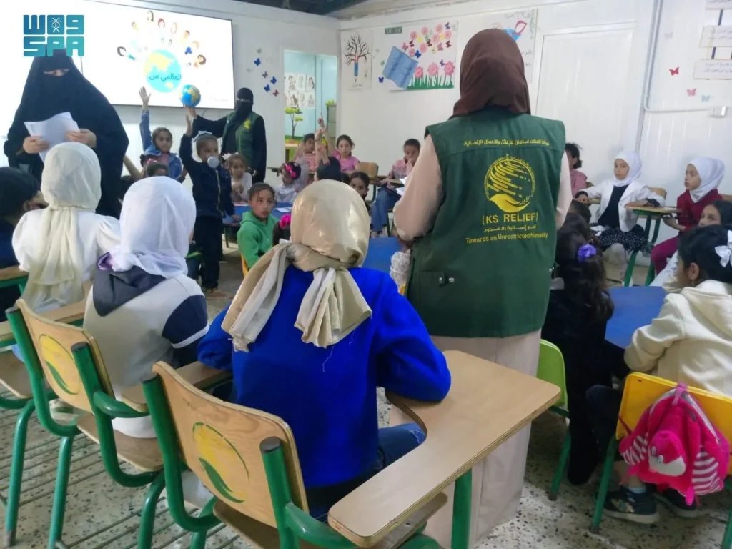KSrelief Marks Earth Day at Zaatari Refugee Camp