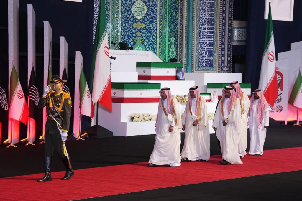 Saudi deputy FM attends Khamenei funeral in Tehran, conveys leadership’s condolences