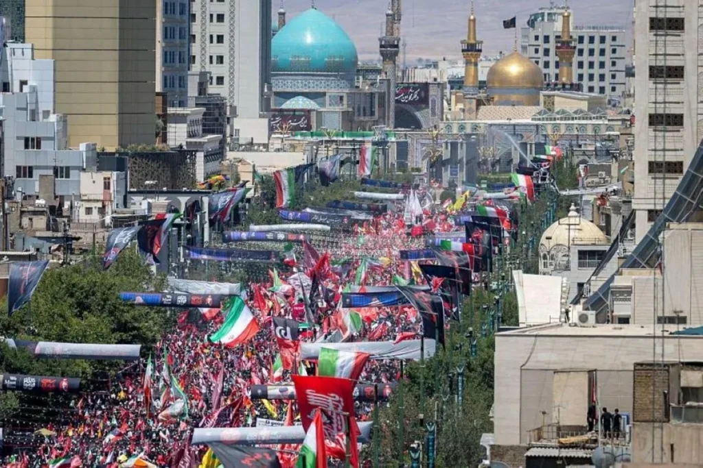 Huge crowds in Mashhad as Iran’s late supreme leader is buried